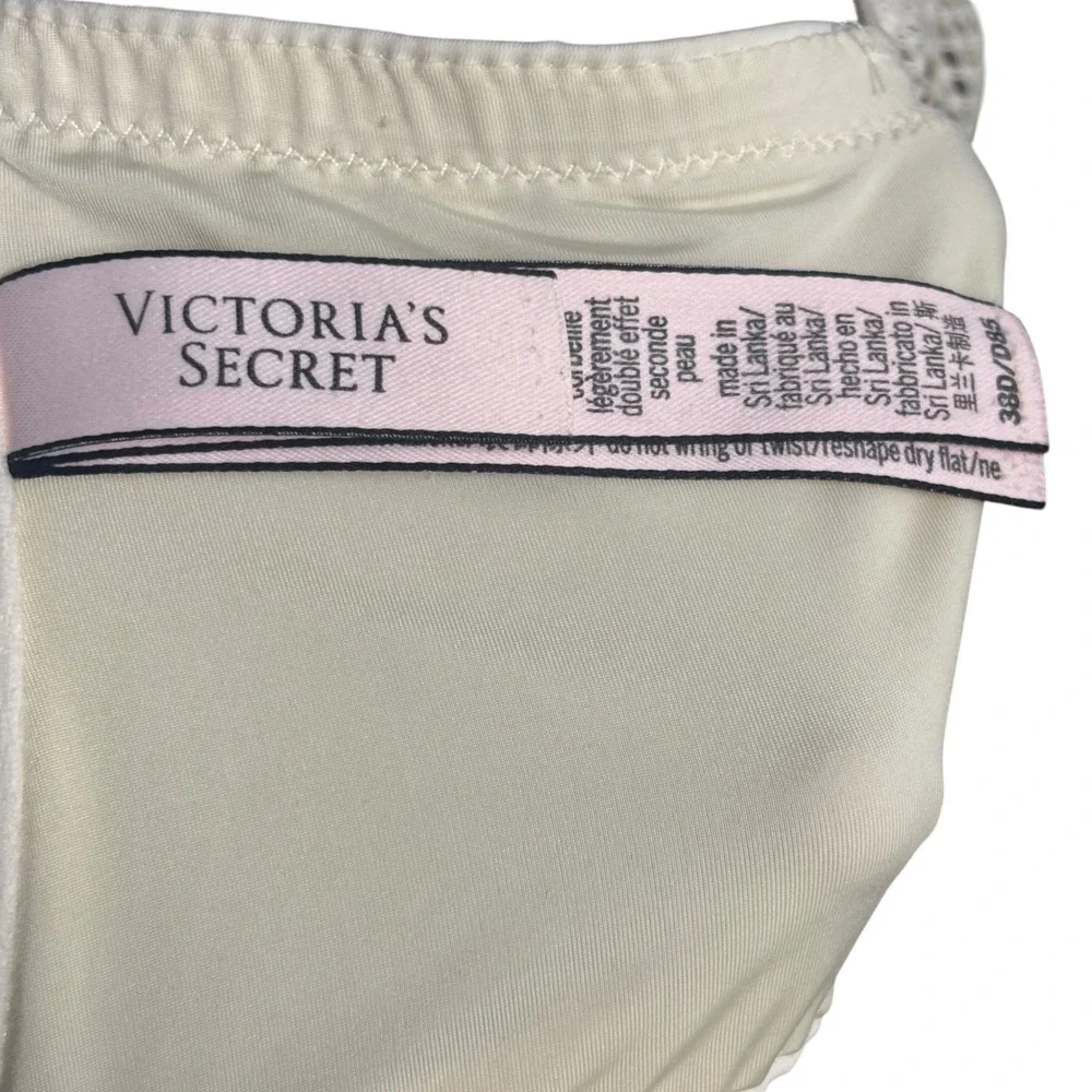 Victorias Secret T-Shirt Lightly Lined Demi Bra Nude Mesh Racerback 38D